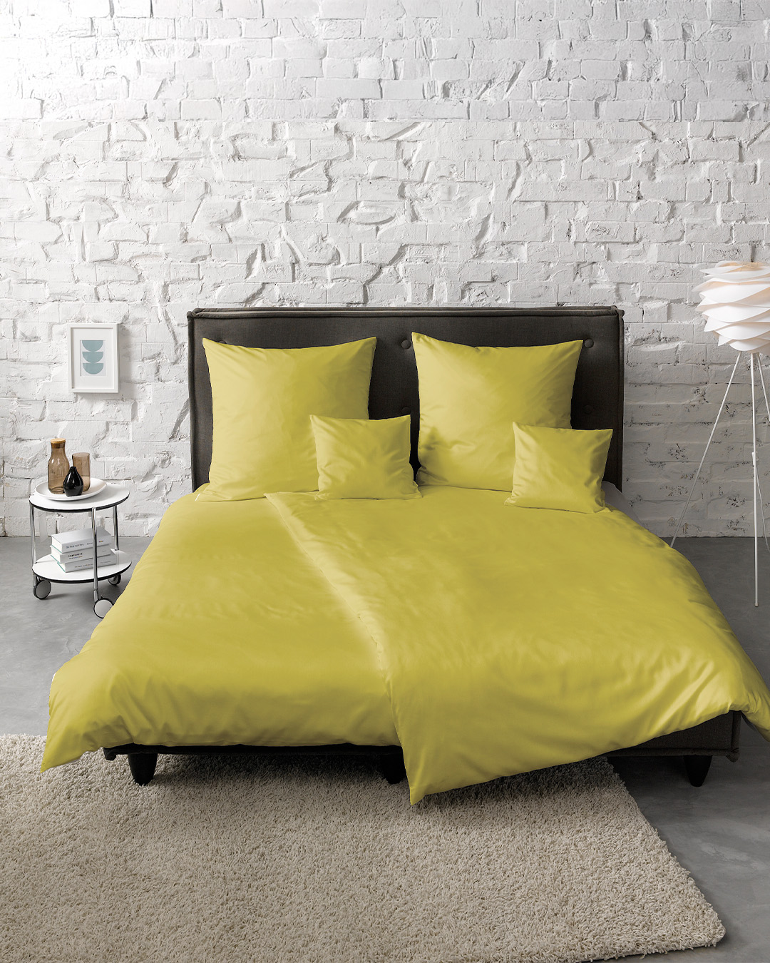 Olivegrüne Baumwollbettwäsche MAKO SATIN Olivegrüne Baumwollbettwäsche MAKO SATIN