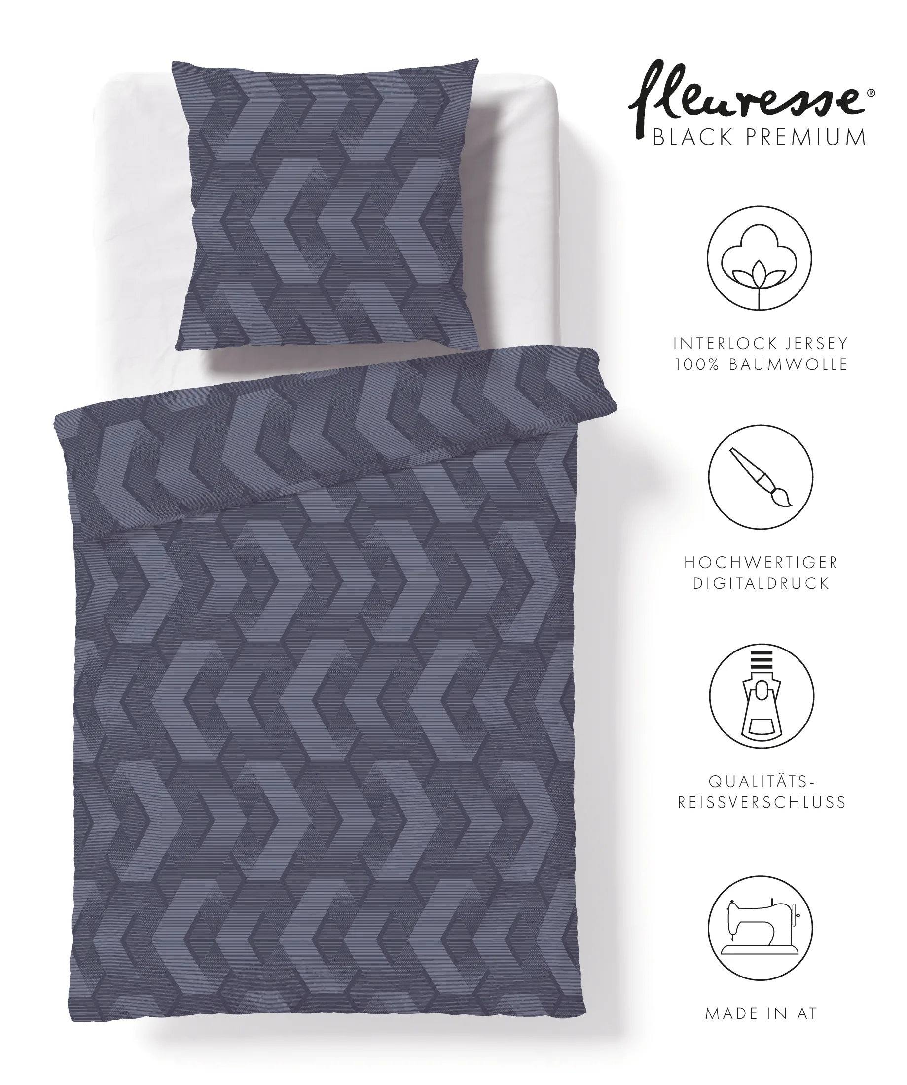 Black Premium 074597 Bettwäsche aus Interlock Jersey