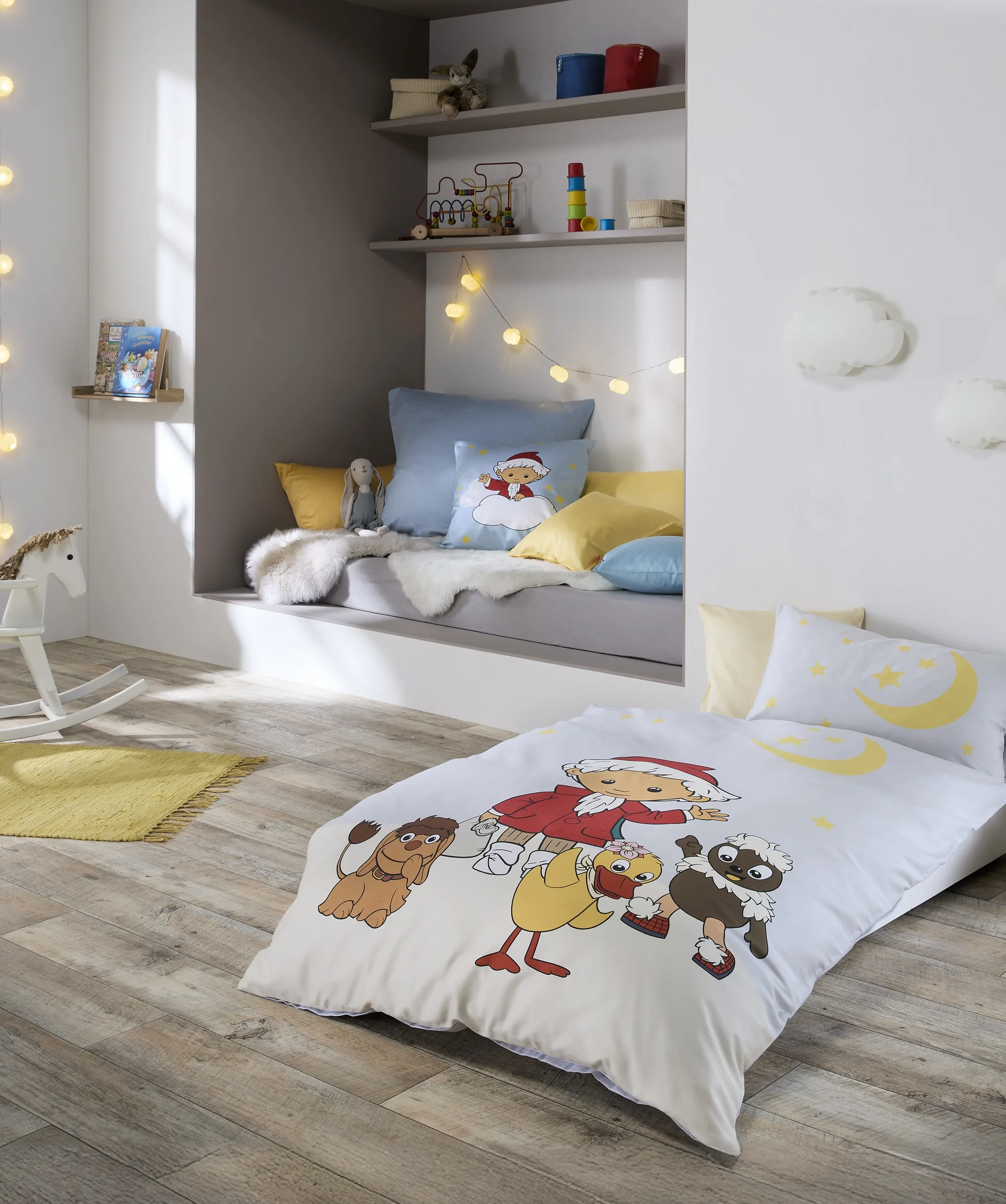 Sandmann Kinderbettwäsche aus Mako-Satin