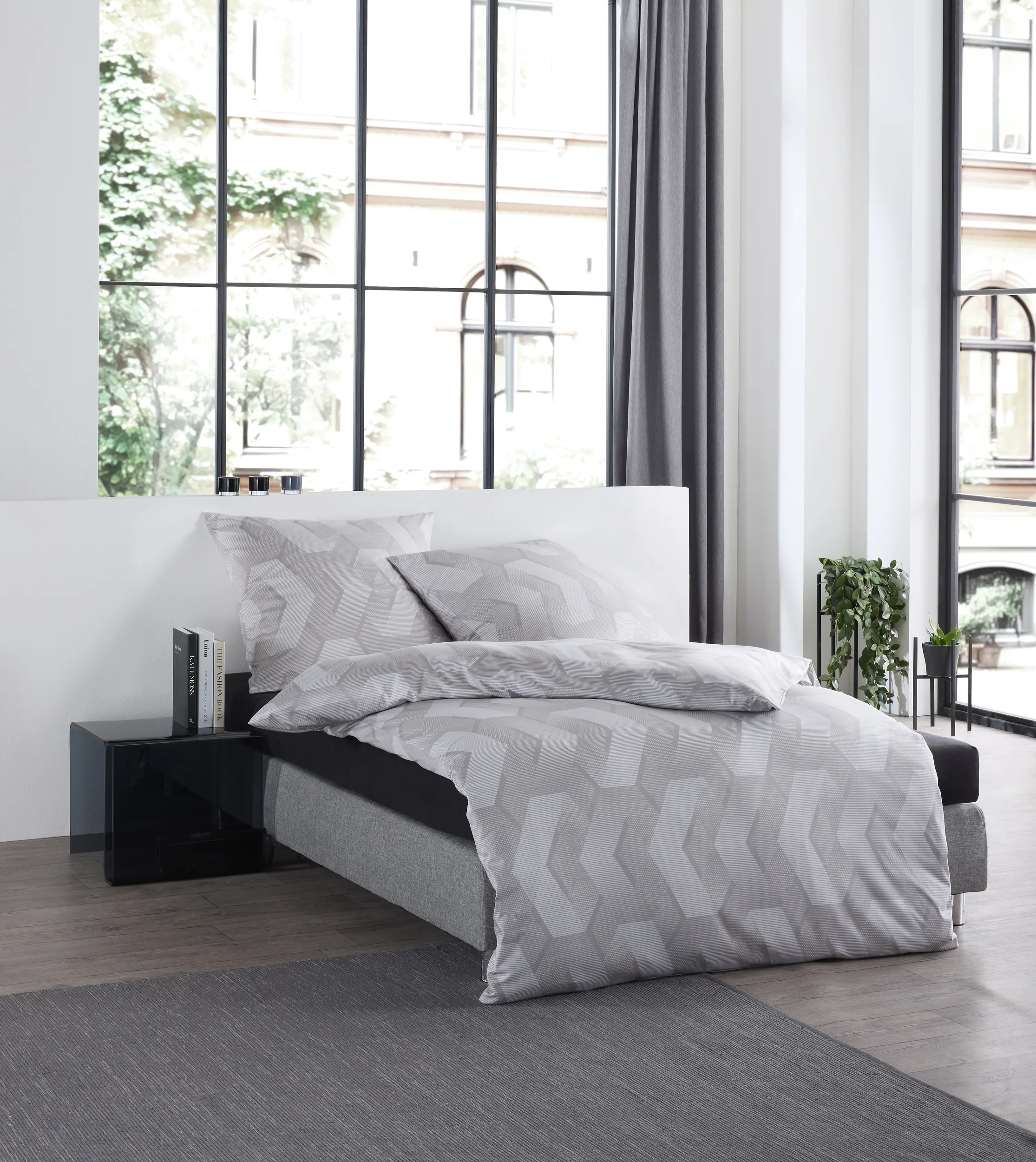 Black Premium Interlock Jersey grau – Ambiente