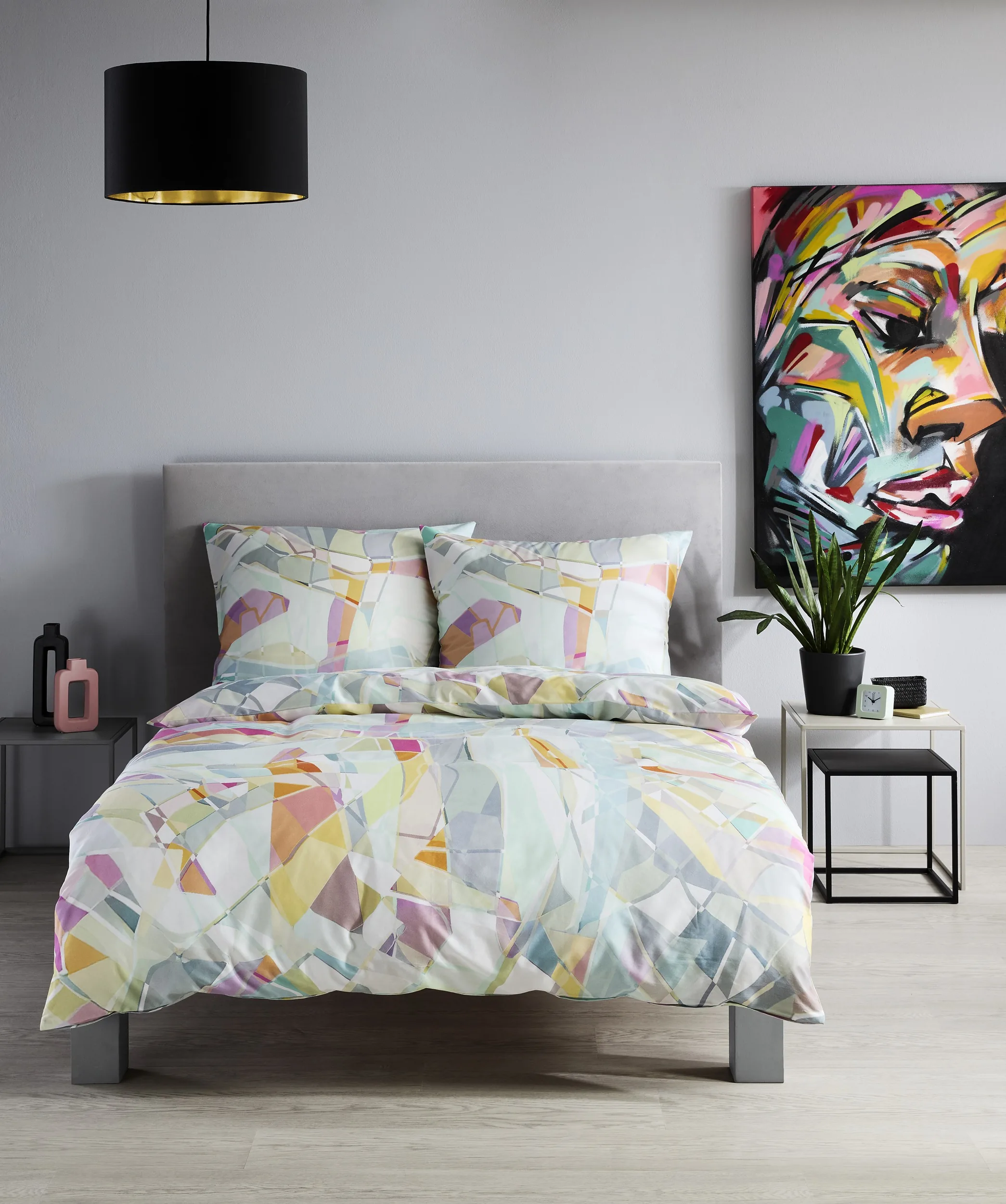 Bed Art 115054 Bettwäsche aus Mako-Satin | 240×220 + 2x 80×80 | bunt