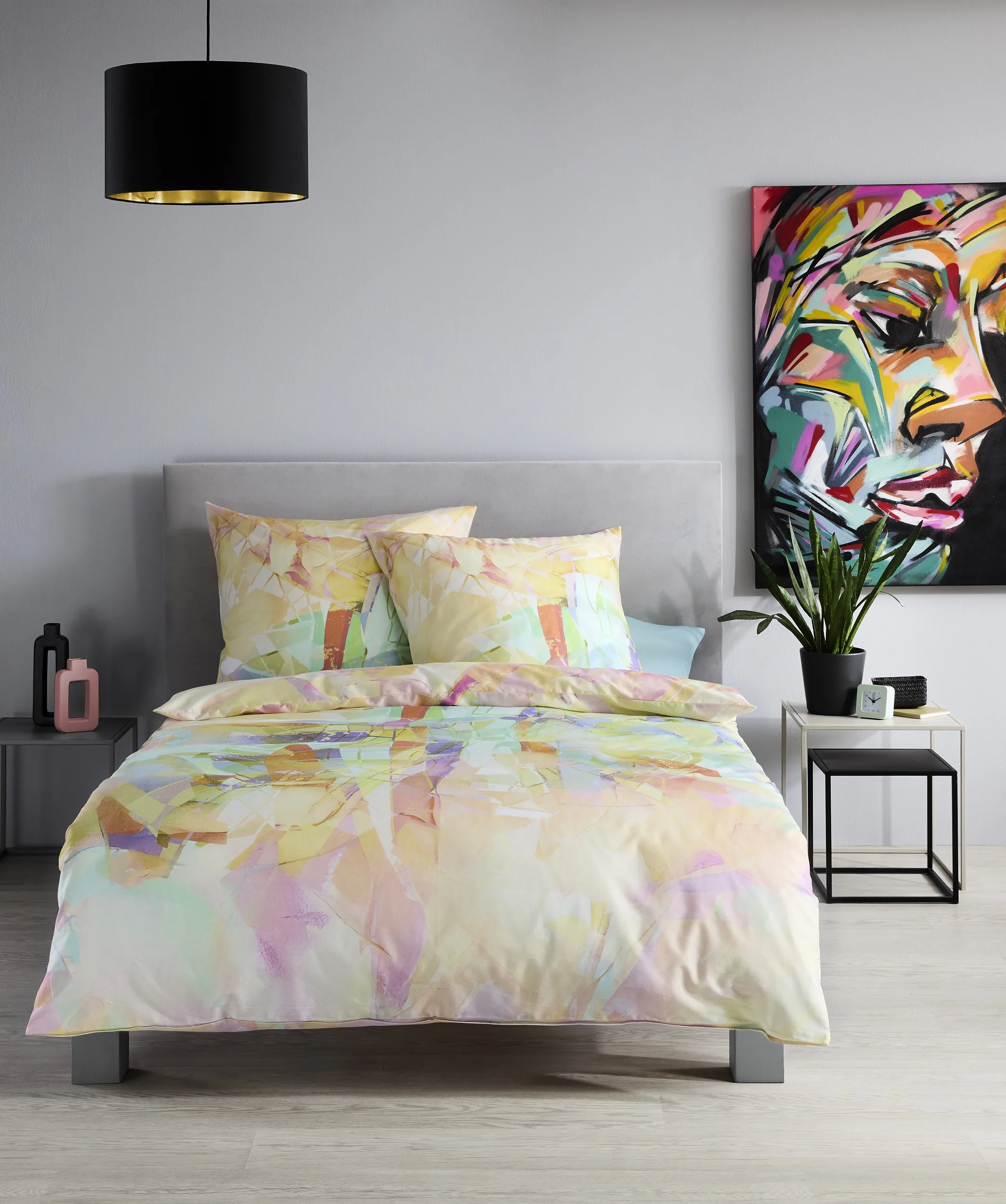 Bed Art 115058 Bettwäsche aus Mako-Satin | 200×220 + 2x 80×80 | Bunt