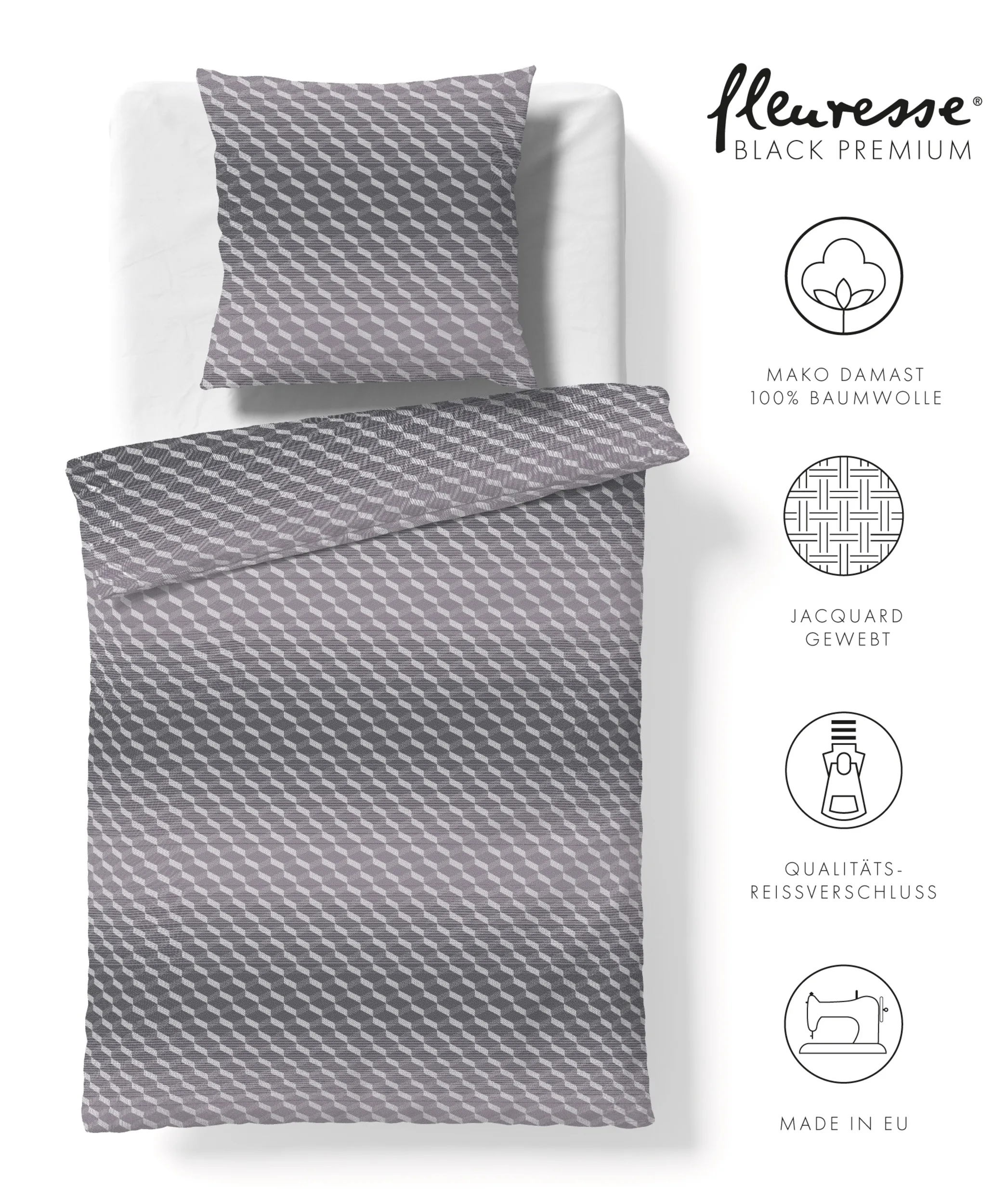 Black Premium Damast Grau – Freisteller