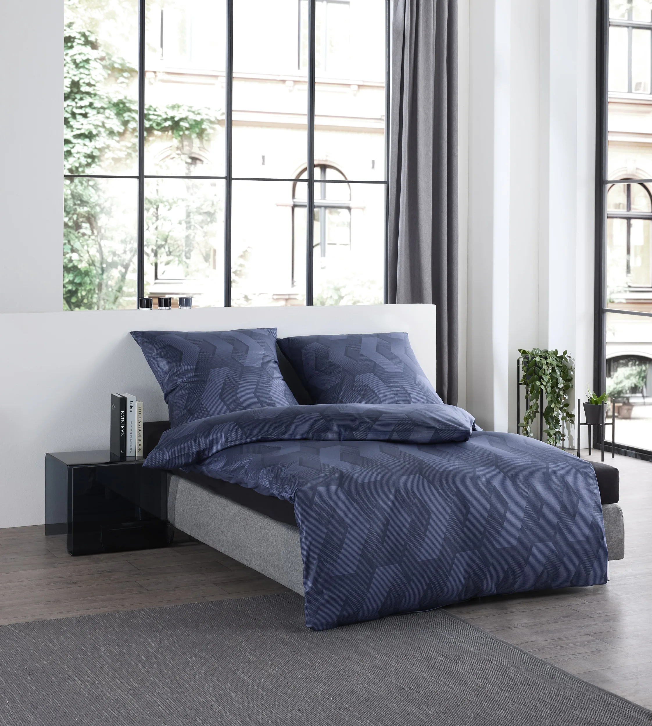Black Premium Interlock Jersey blau – Ambiente