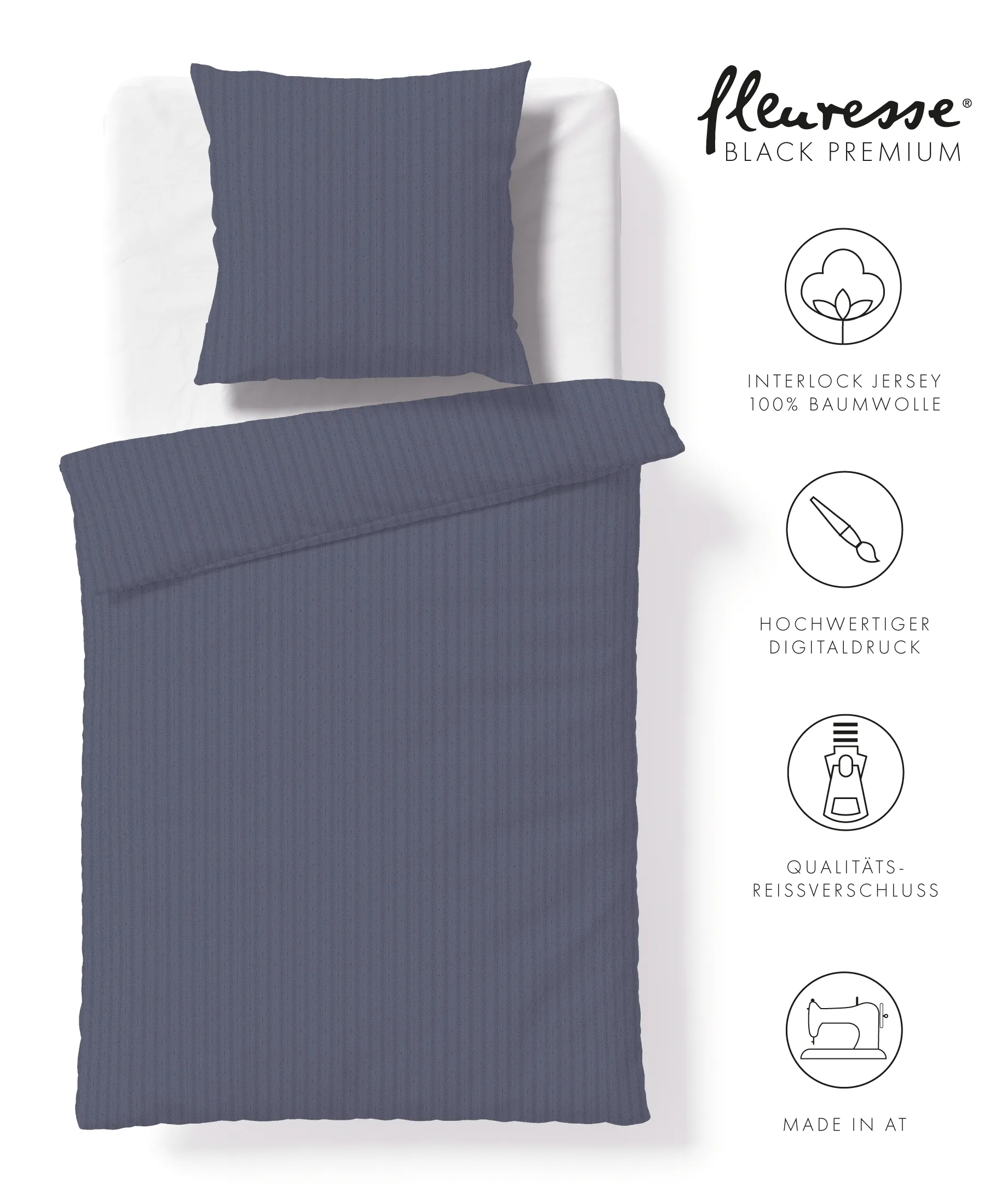 Black Premium 074599 Bettwäsche aus Interlock-Jersey