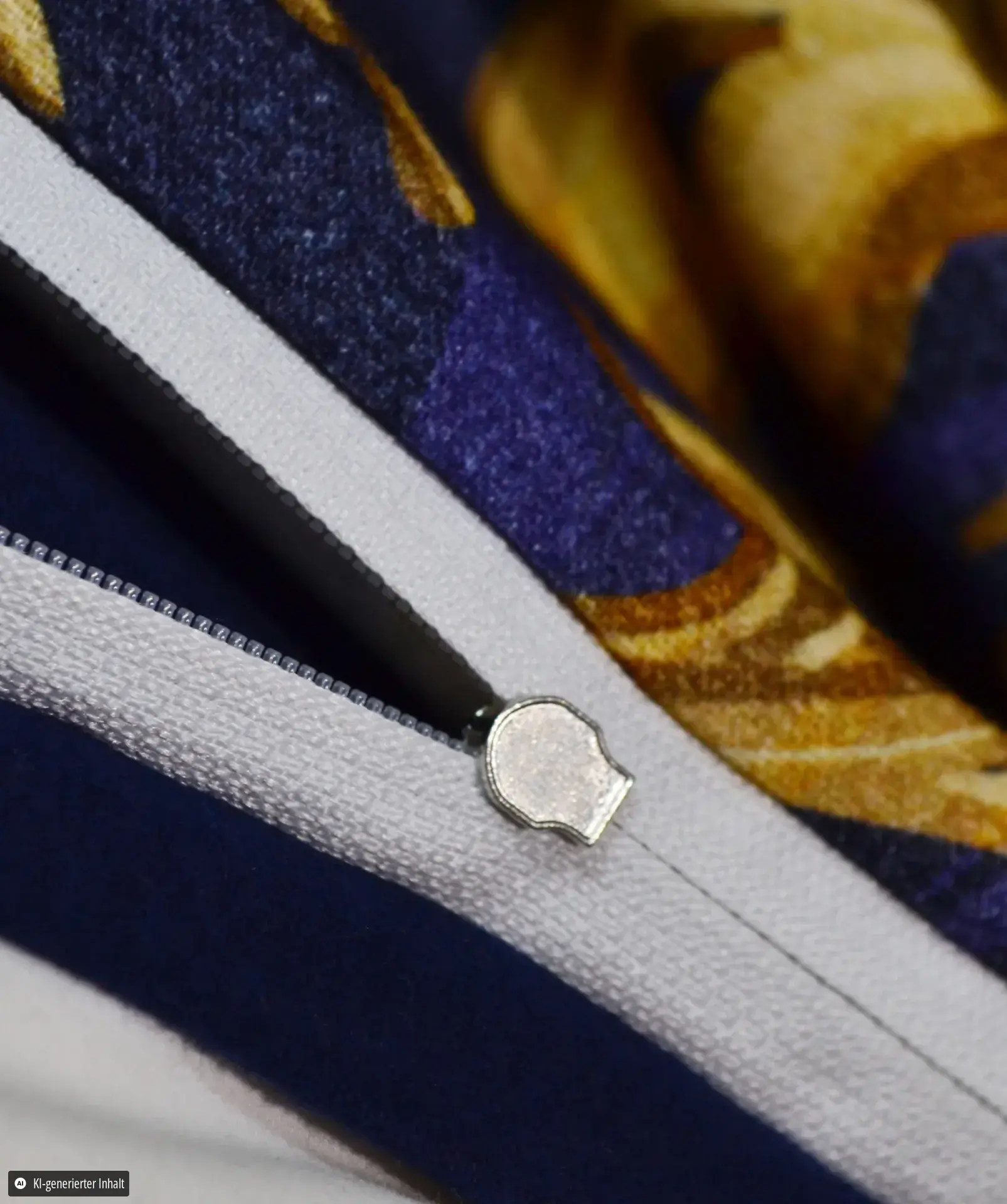 Valencia Blau-Gelb – Detail Reißverschluss