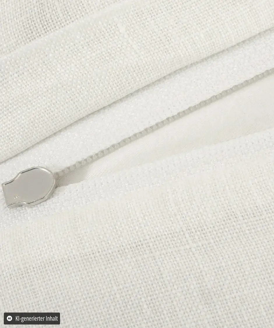 Black Premium Leinen Naturweiß – Detail Reißverschluss
