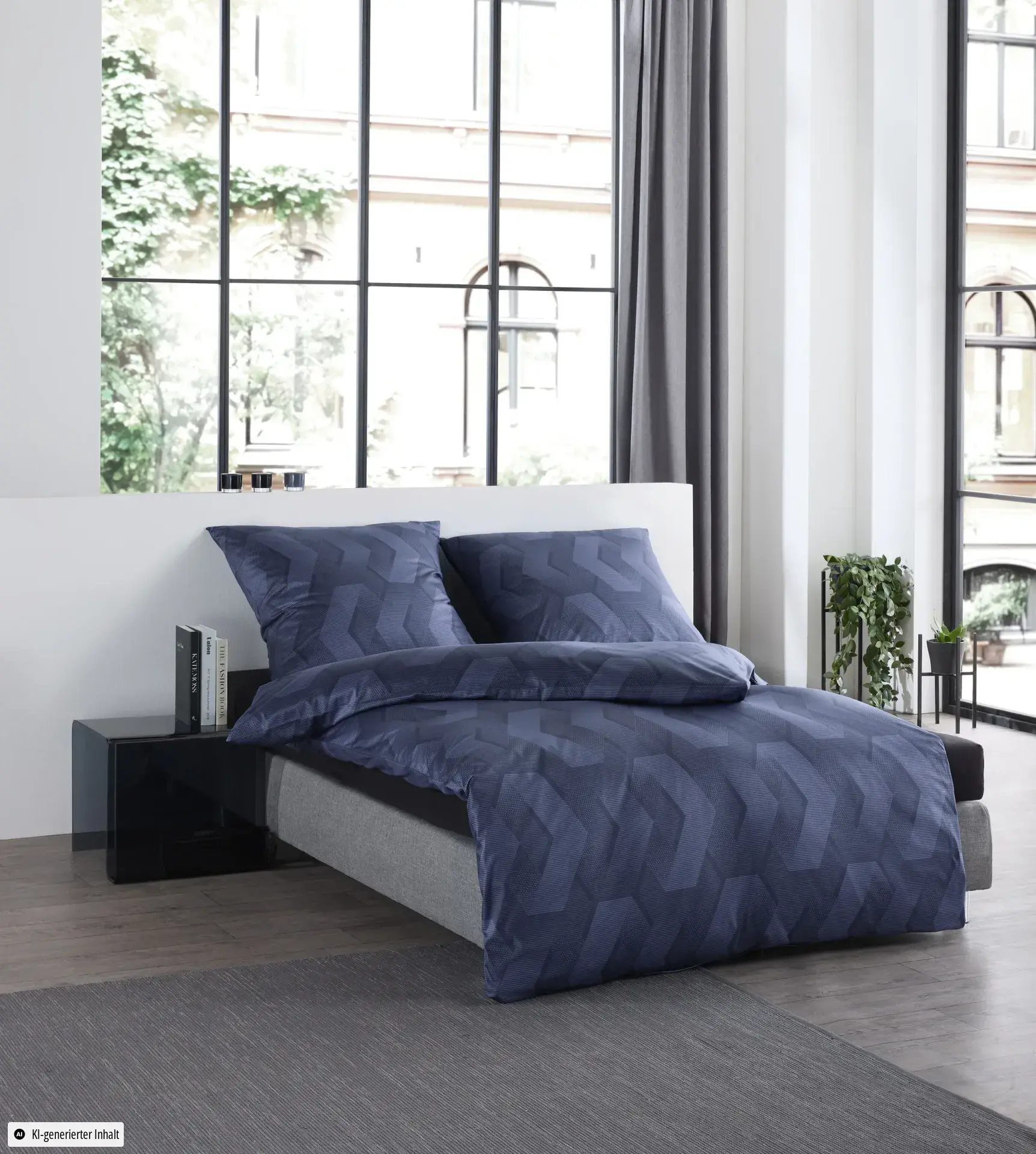 Black Premium Interlock Jersey blau – Ambiente