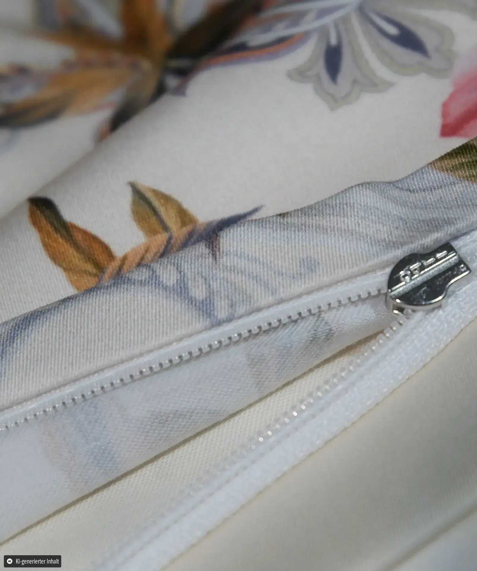Bed Art S Creme – Detail Reißverschluss